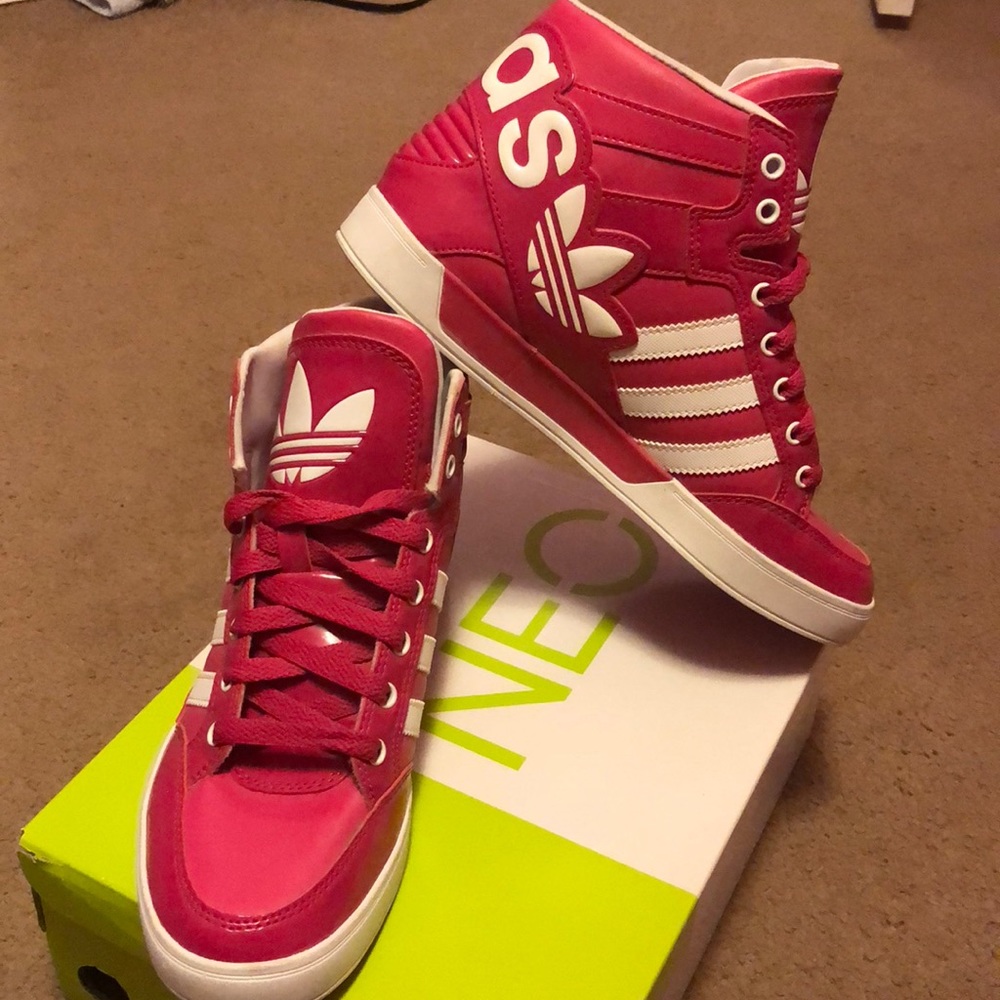 Pink Adidas High Top Shoes